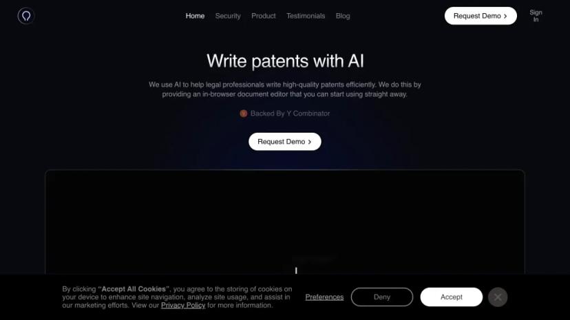 Screenshot of AI-powered Patent Drafting