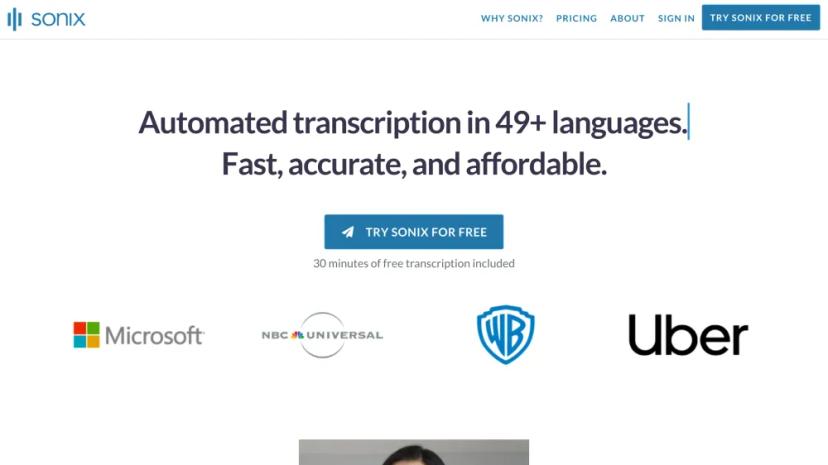 Screenshot of Automated Transcription, Translation, and Subtitling with AI: Sonix