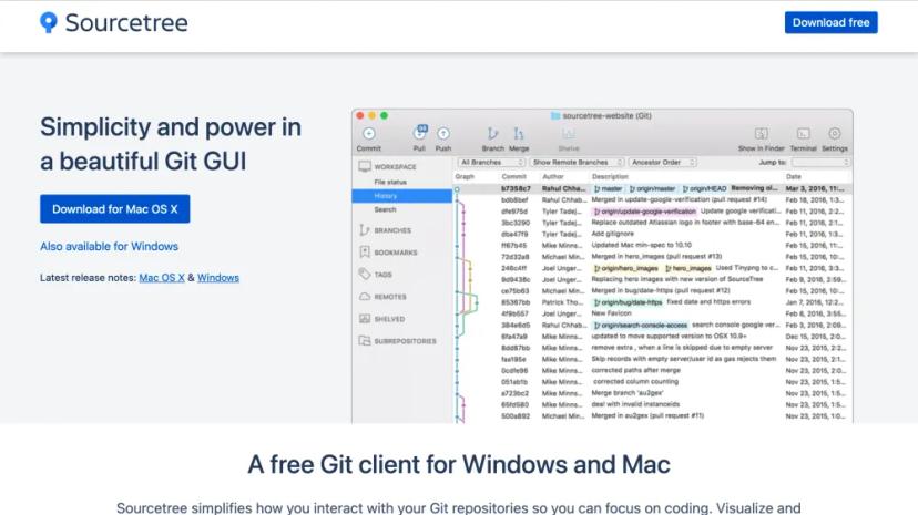 Screenshot of Sourcetree: Git GUI Client for Windows and Mac