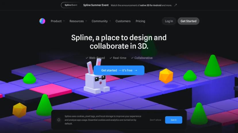 Screenshot of Spline: 3D Design and Collaboration Platform