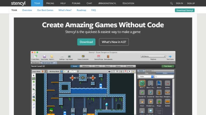 Screenshot of Create Games Without Code - Stencyl