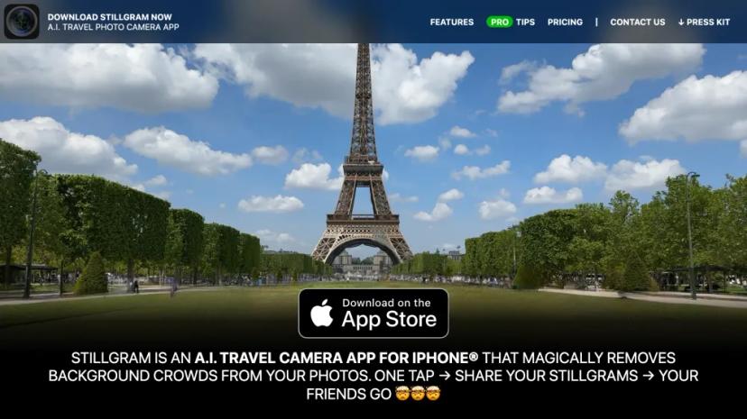 Screenshot of A.I. Travel Camera App for iPhone