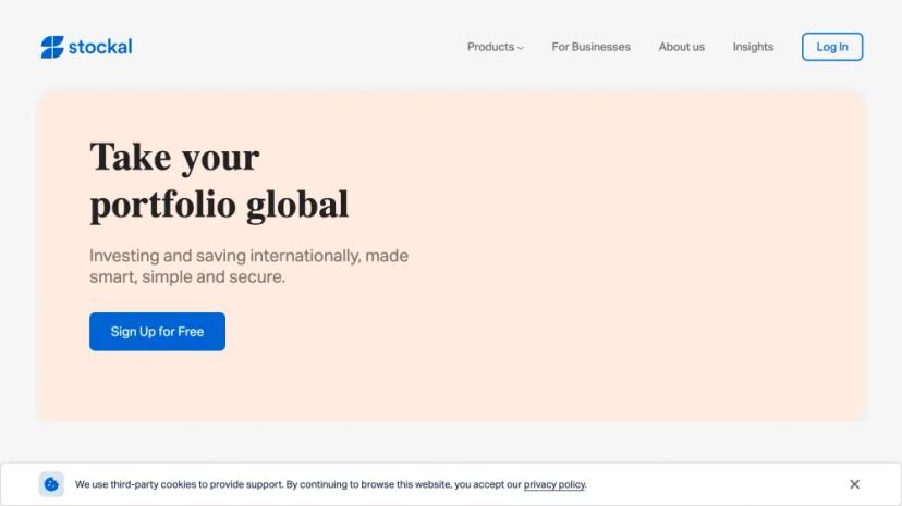 Screenshot of Take Your Portfolio Global with Stockal