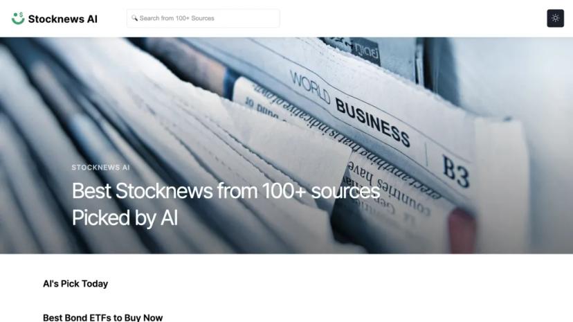 Screenshot of Best Stock News from 100+ Sources, Picked by AI