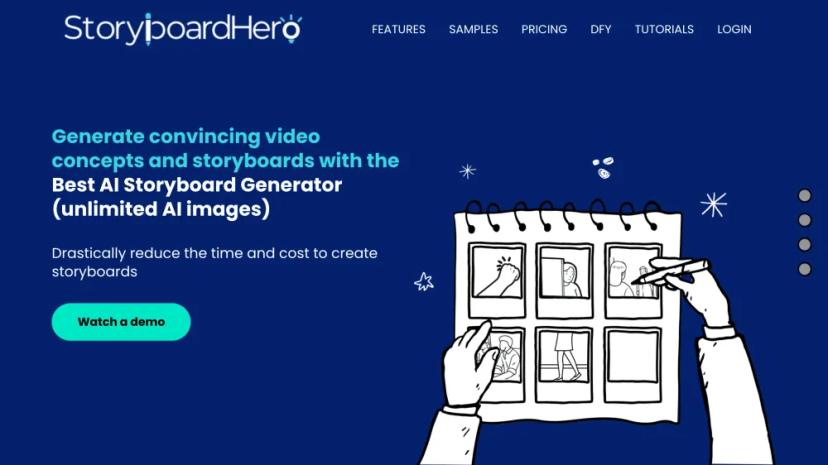 Screenshot of AI Storyboard Generator for Video Agencies and Creators