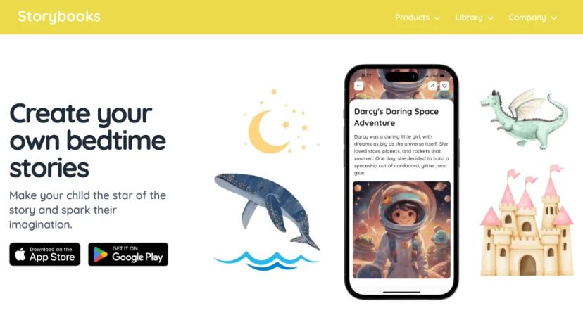 Screenshot of Create Personalized, Illustrated Bedtime Stories with AI