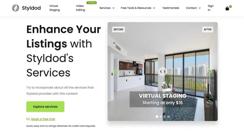 Screenshot of Virtual Staging, Renovation, and Photo Editing with AI