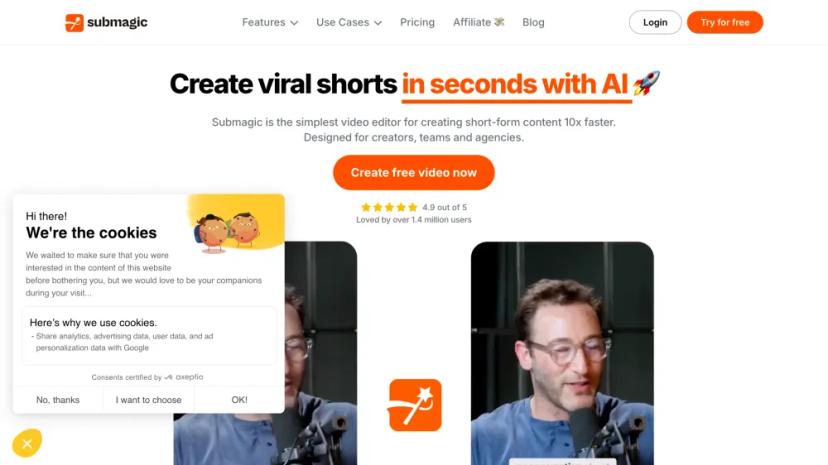 Screenshot of Create Viral Shorts in Seconds with AI