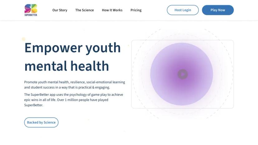 Screenshot of SuperBetter: Youth Mental Health & Resilience App