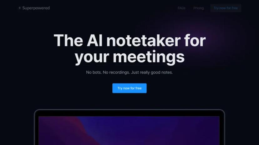 Screenshot of AI Note Taking App for Meetings