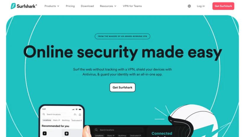 Screenshot of Ultimate Online Security with Surfshark VPN, Antivirus, and Identity Protection