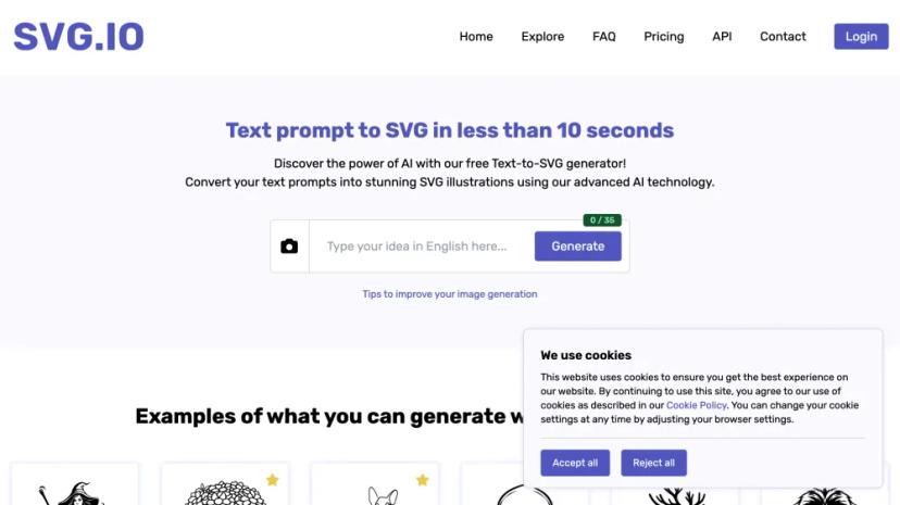 Screenshot of Convert Text Prompts to SVG Illustrations in Seconds