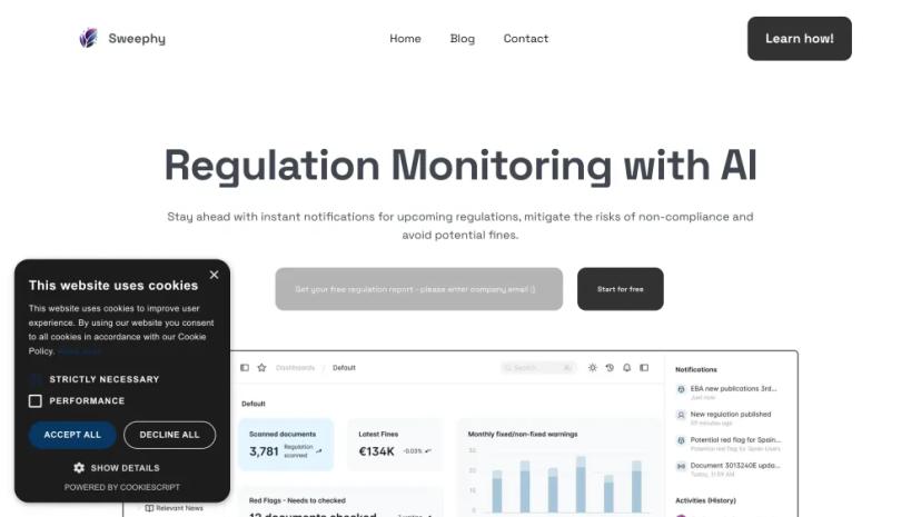 Screenshot of Regulation Monitoring with AI