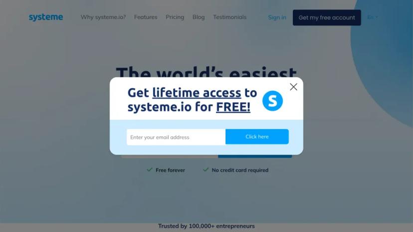 Screenshot of Systeme.io: The All-In-One Marketing Platform