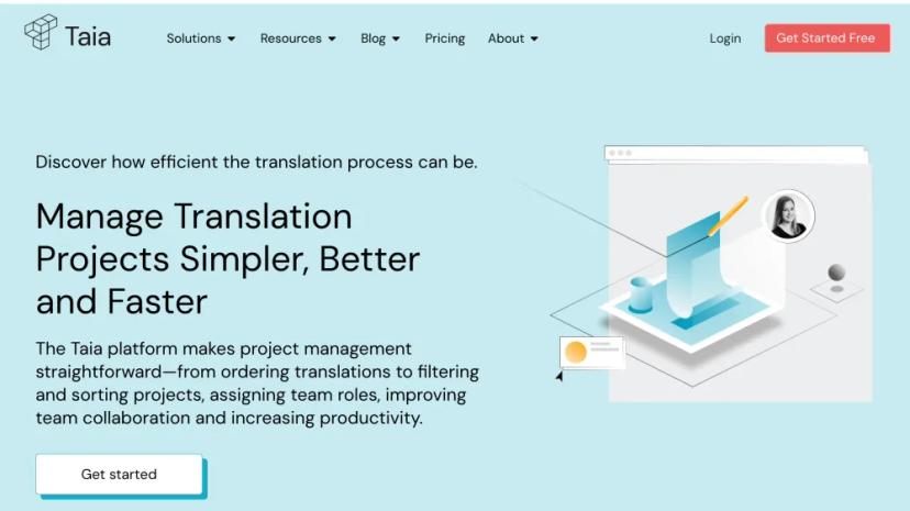 Screenshot of Efficient Translation Project Management with Taia's AI-powered Localization Platform