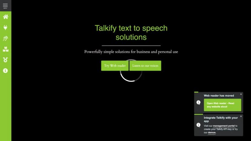 Screenshot of Talkify Text to Speech Solutions