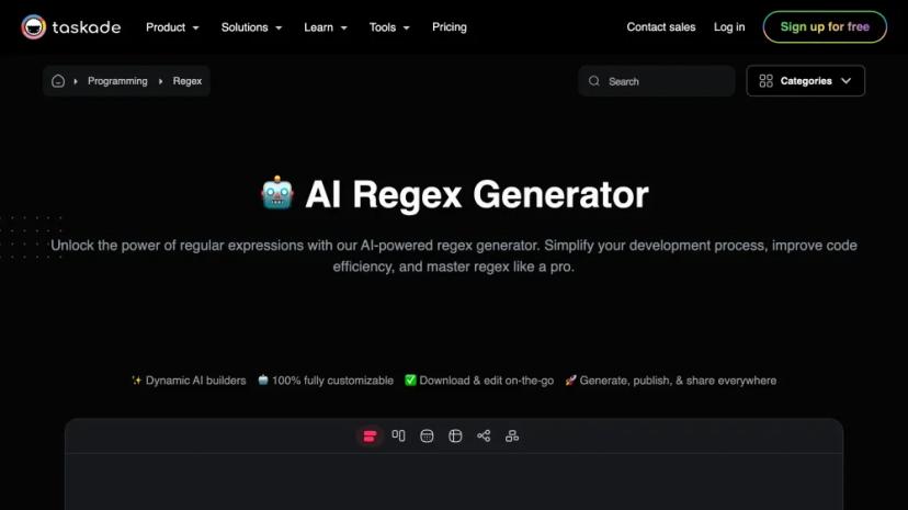 Screenshot of AI Regex Generator