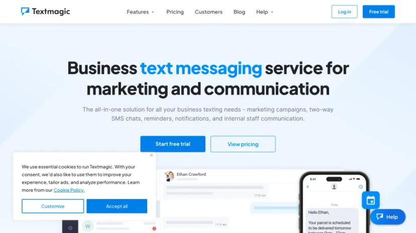 Screenshot of BUSINESS TEXT MESSAGING SERVICE