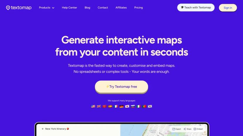 Screenshot of Generate Maps From Text Instantly with AI