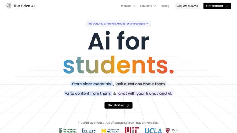 Screenshot of AI-Powered Storage, Collaboration, and Chat for Students