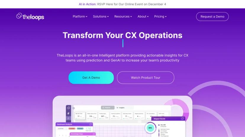 Screenshot of Transform Your CX Operations with TheLoops AI Platform