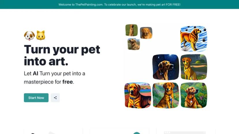 Screenshot of Turn Your Pet Into Art with AI