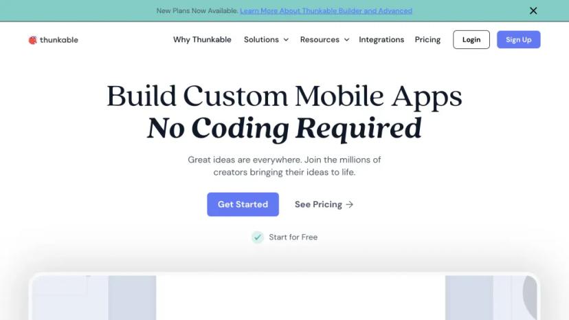 Screenshot of Thunkable - Build Custom Mobile Apps Without Coding