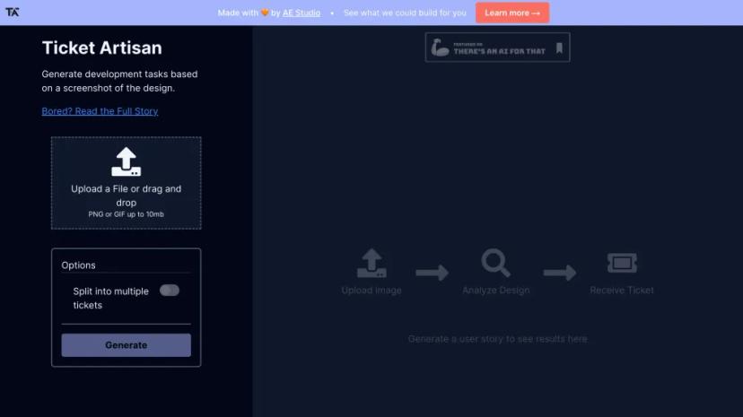 Screenshot of Generate AI SaaS Landing Page