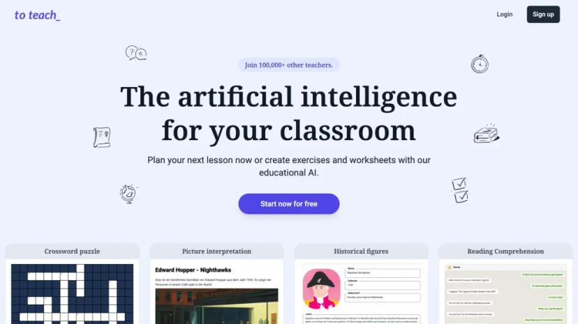 Screenshot of ToTeach.ai - AI-Powered Classroom Assistant