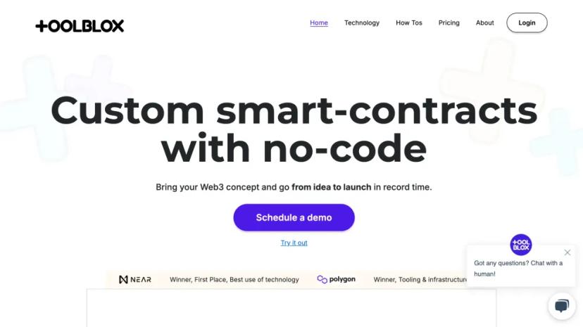 Screenshot of Create Custom Smart Contracts and DApps with No-Code AI Assistance