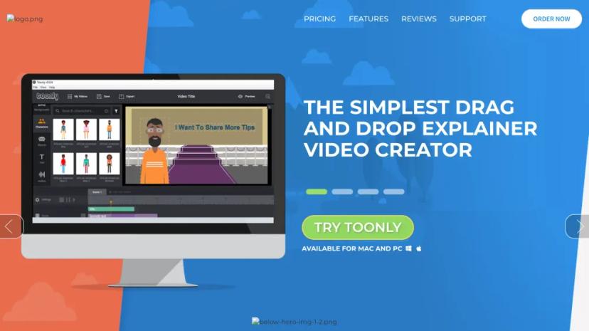 Screenshot of The Simplest Drag and Drop Explainer Video Creator