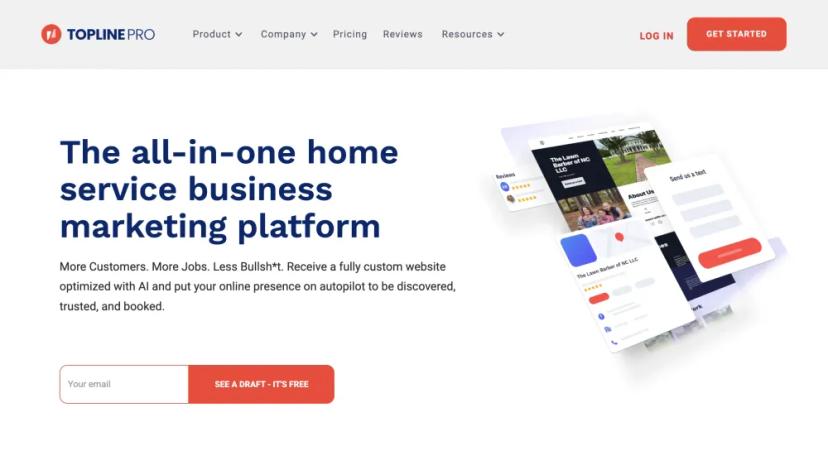 Screenshot of Topline Pro: The All-in-One Home Service Business Marketing Platform