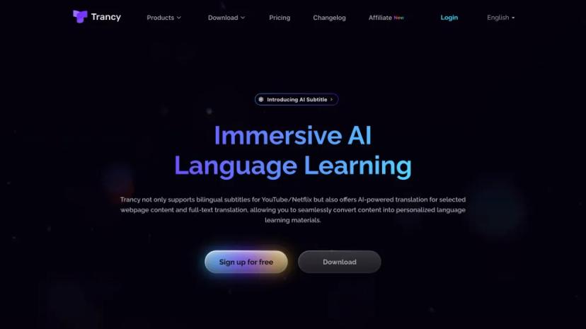 Screenshot of Trancy - AI-powered Language Learning and Translation