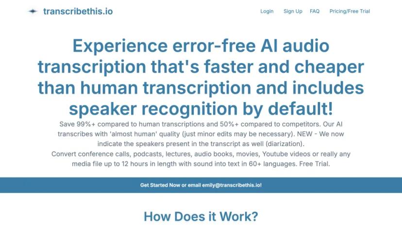 Screenshot of High-Quality AI Audio Transcription with Speaker Recognition