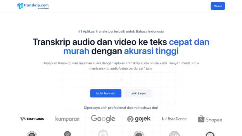 Screenshot of Aplikasi Transkripsi Terbaik untuk Bahasa Indonesia