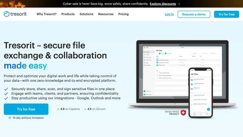 Screenshot of Tresorit - Secure File Exchange & Collaboration Made Easy