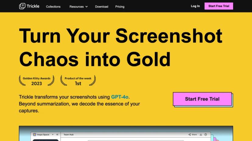 Screenshot of Transform Your Screenshots with Trickle AI