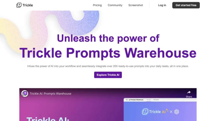 Screenshot of Unleash the Power of Trickle Prompts Warehouse