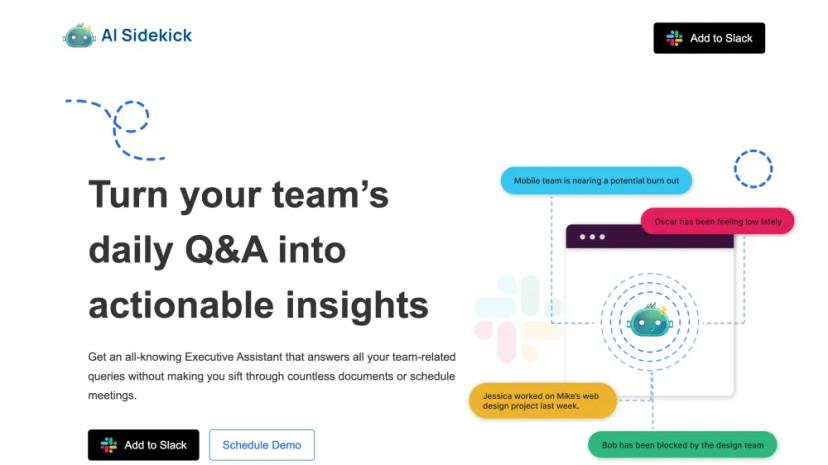 Screenshot of All-knowing Executive Assistant for Your Team