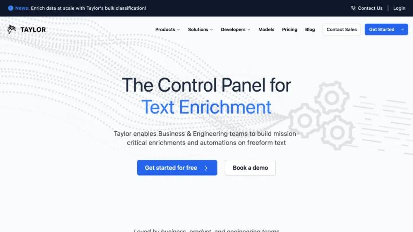 Screenshot of Control Panel for Text Enrichment