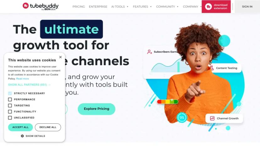 Screenshot of TubeBuddy - Grow Your YouTube Channel with AI-Powered Optimization Tools