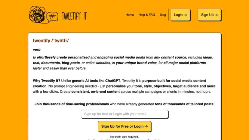 Screenshot of Effortlessly Create Personalized and Engaging Social Media Posts with AI