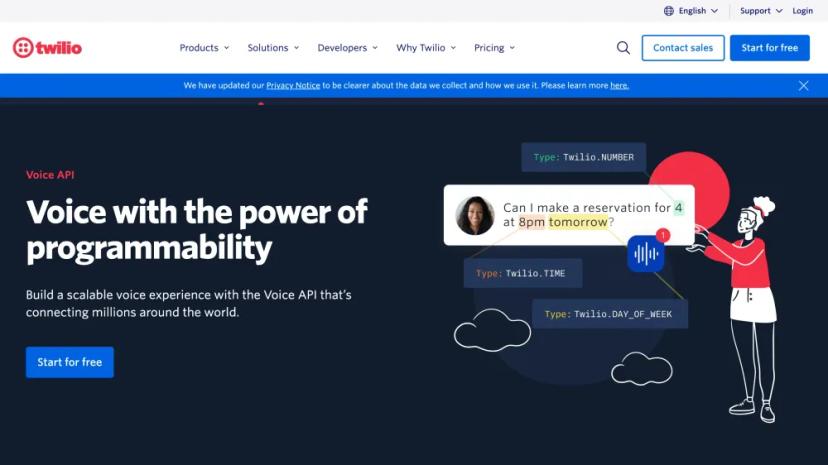 Screenshot of Twilio Voice API: Build Scalable and Customizable Voice Experiences