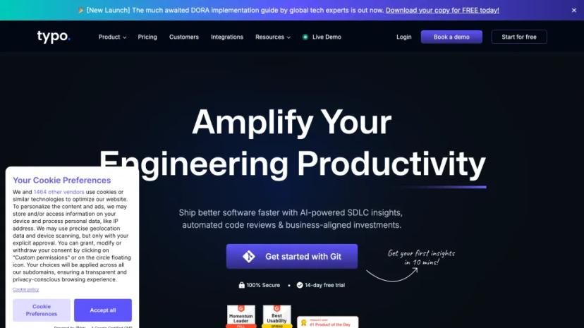 Screenshot of AI-Driven Engineering Productivity Platform for High-Performing Teams