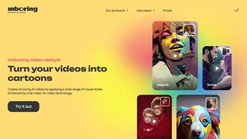 Screenshot of AI Video and Photo Restyling - Unboring