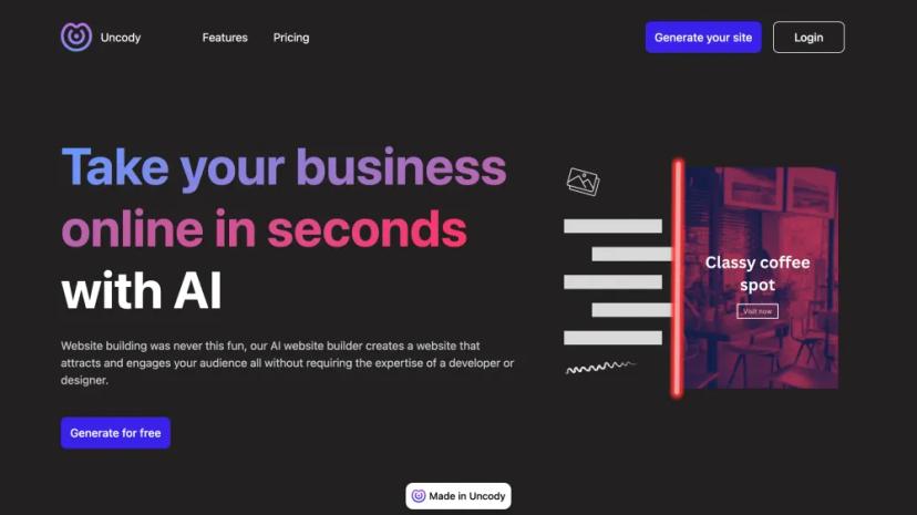 Screenshot of Effortless AI Website Building for Small Businesses and Solopreneurs