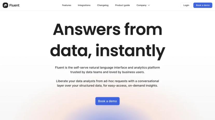 Screenshot of Instant Data Answers with Fluent AI SaaS