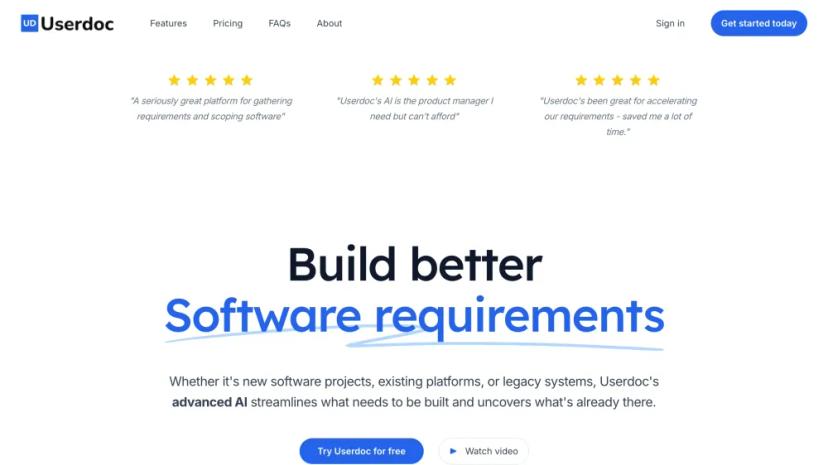 Screenshot of AI-Powered Software Requirements Gathering Platform