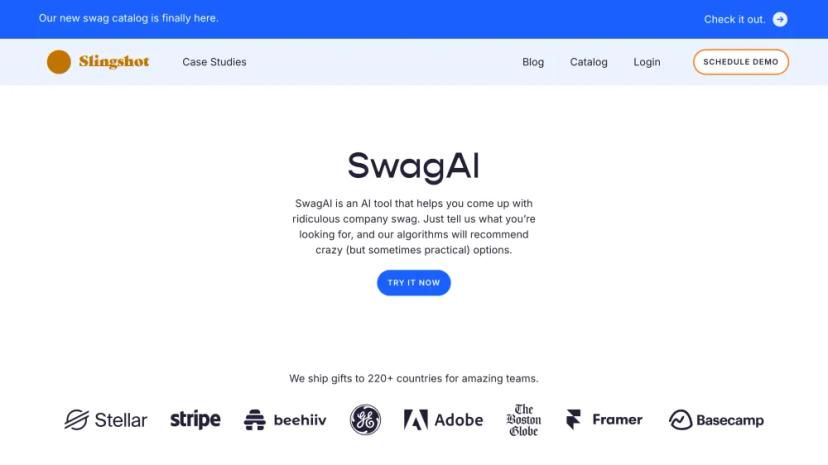 Screenshot of AI-Powered Company Swag Recommendation Tool