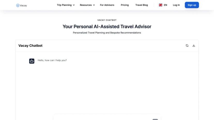 Screenshot of YOUR PERSONAL AI-ASSISTED TRAVEL ADVISOR